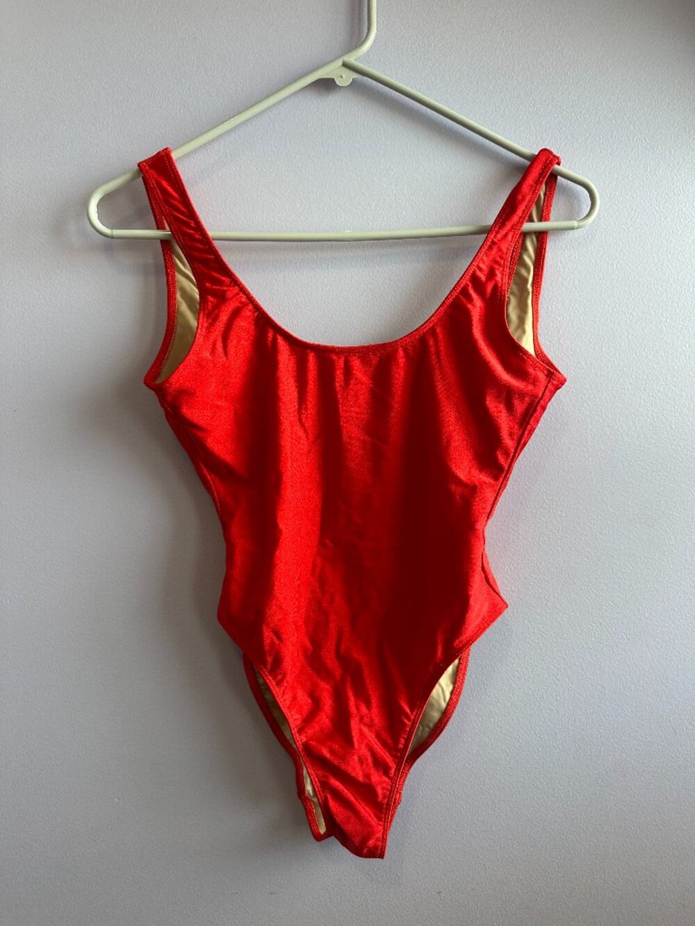 ⭐️ 4/$20 American Apparel Swim Red One Piece Plunging Swimsuit Small